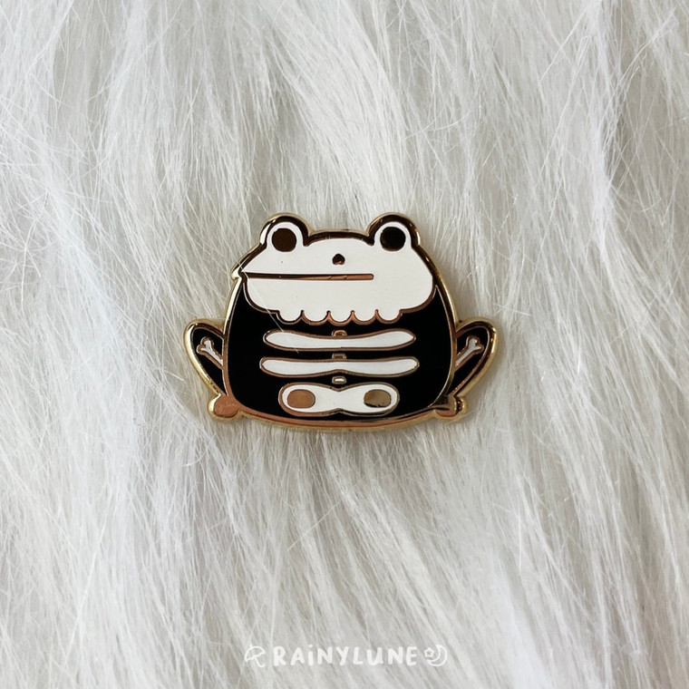 Skeleton Frog Enamel Pin