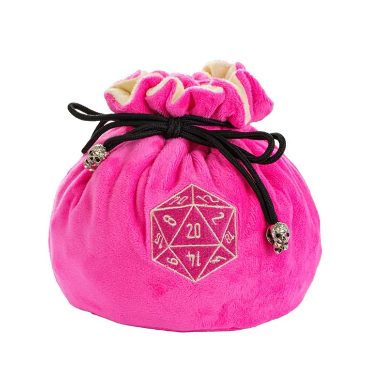 Pink Multi-Pocket Dice Bag