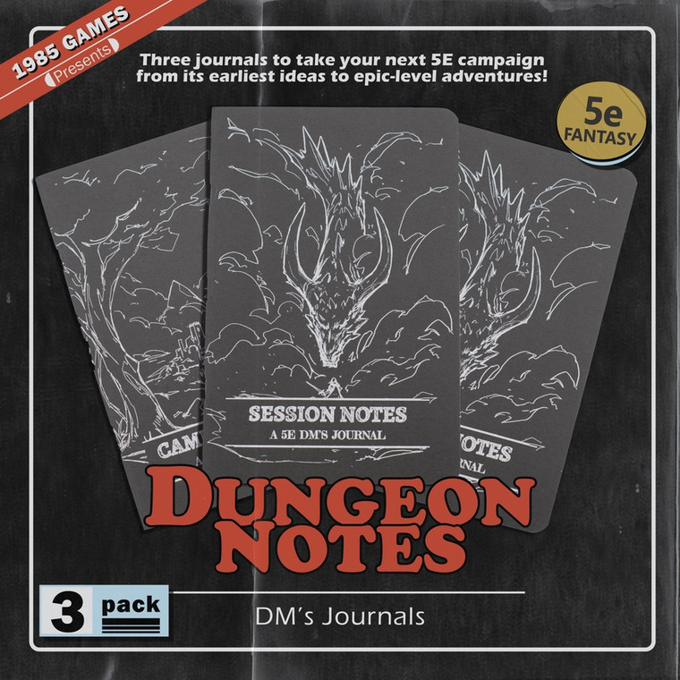 Dungeon Notes Black - DMs Journals