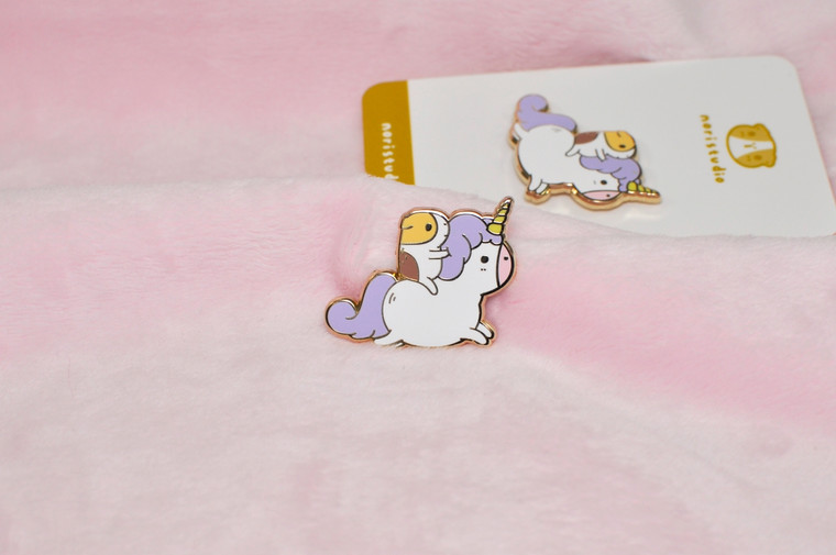 Guinea Pig Riding Unicorn Enamel Pin
