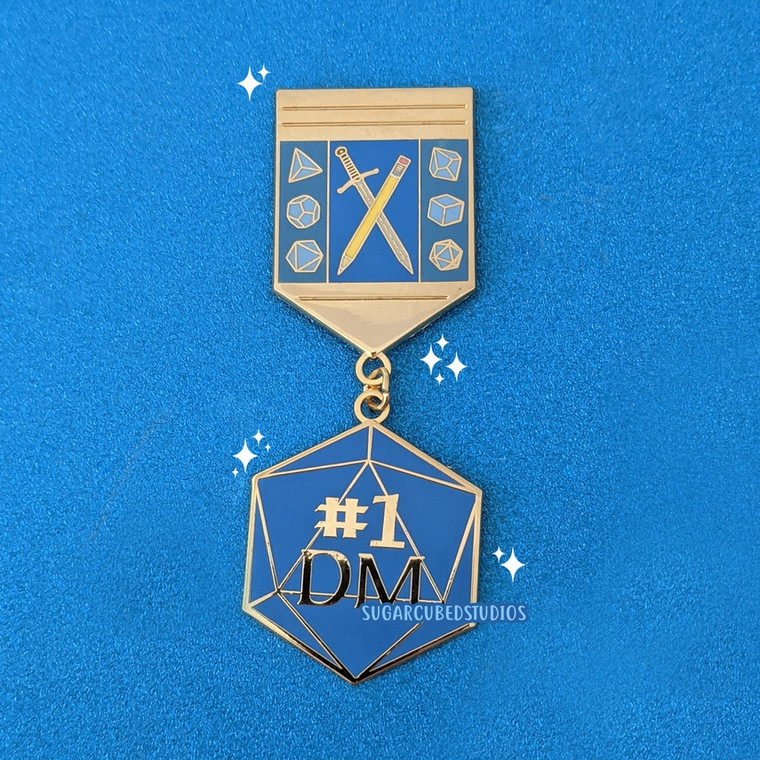 Number 1 DM Dangle Enamel Pin