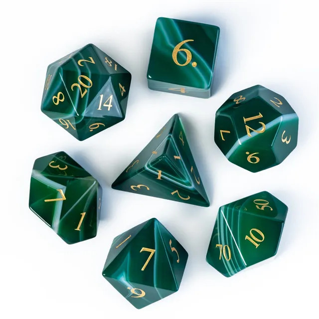 Agate Gemstone Dice Green 7ct