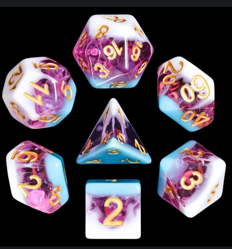 Dripping Cream Poly Dice Set