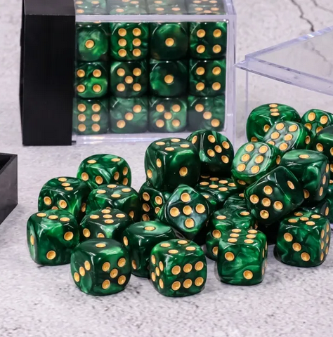 Green + Pearl 12mm D6 36ct
