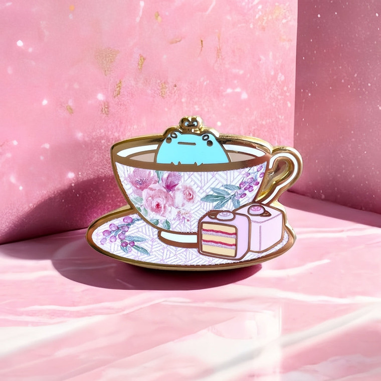 Tea Cup Sprout the Frog Enamel Pin