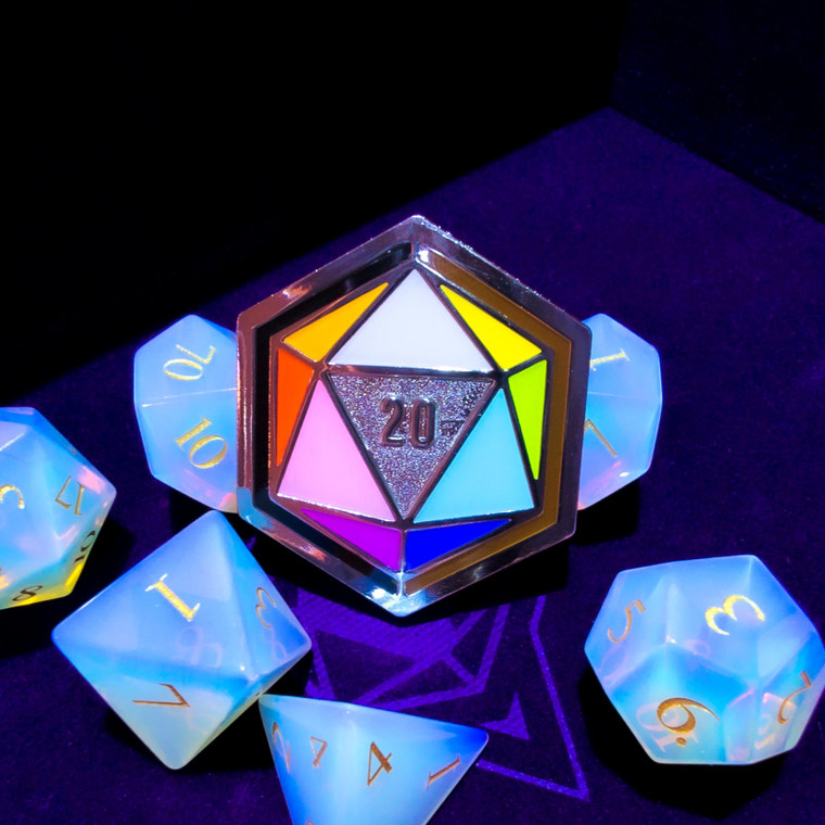 Progress D20 Enamel Pin