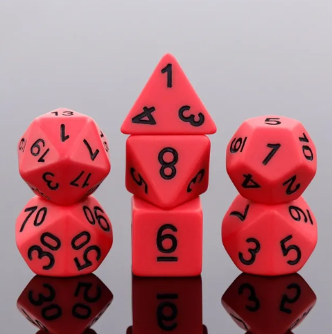 Matte Red Dice Poly 7ct