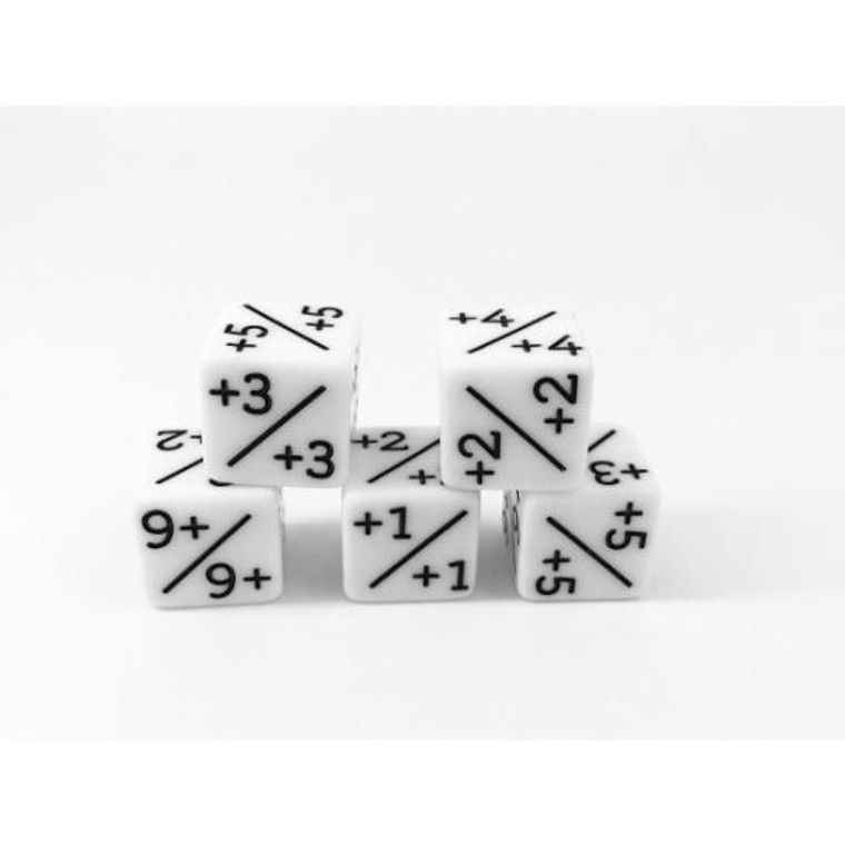 RCG D6 White +1/+1 Counter Dice (Black)