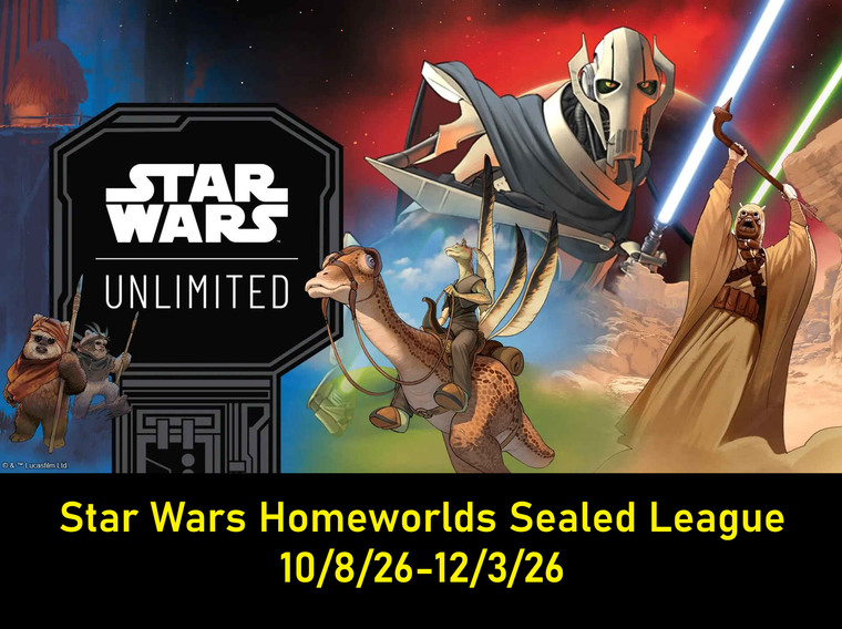 *Pre-Registration* Star Wars Unlimited Sealed League Oct 8-Dec 3