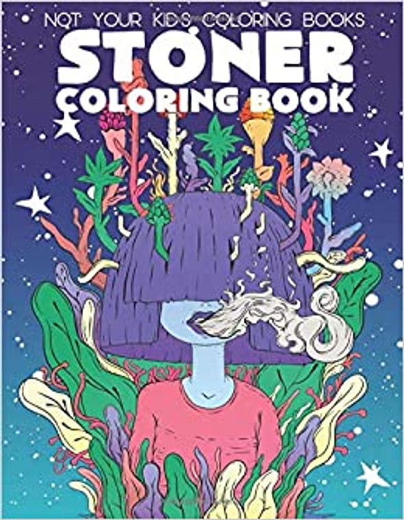 Stoner Trippy Psychedelic Adult Coloring Book (Plants Cover)