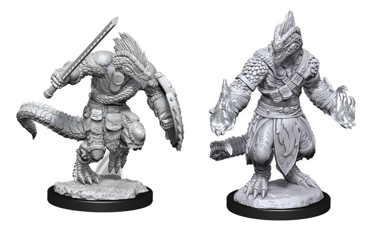 Unpainted PC Lizardfolk Barbarian & Cleric NM 90308