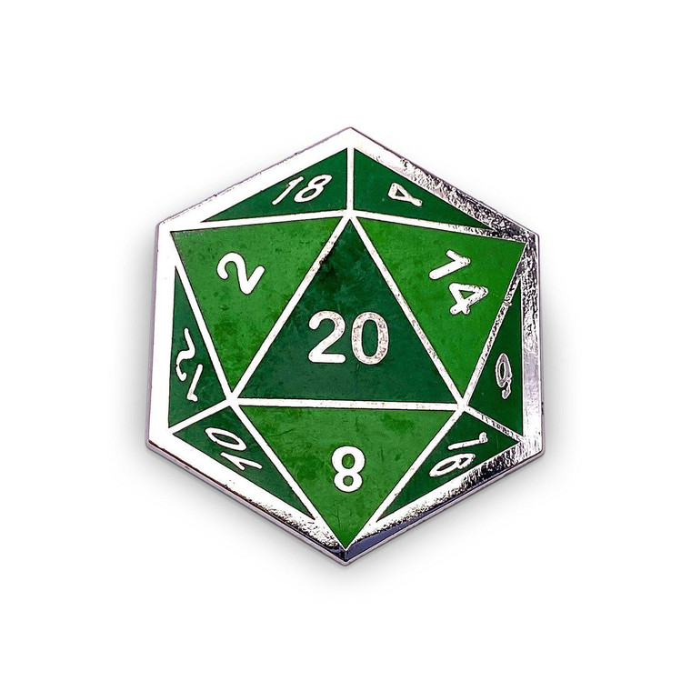 D20 Green - Enamel Pin