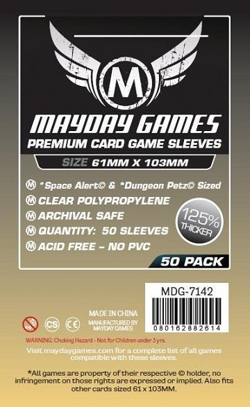 61mm x 103mm 50ct Premium Card Sleeves Mayday - Red Castle Games 61mm x 103mm 50ct Premium Card Sleeves Mayday - Red Castle Games