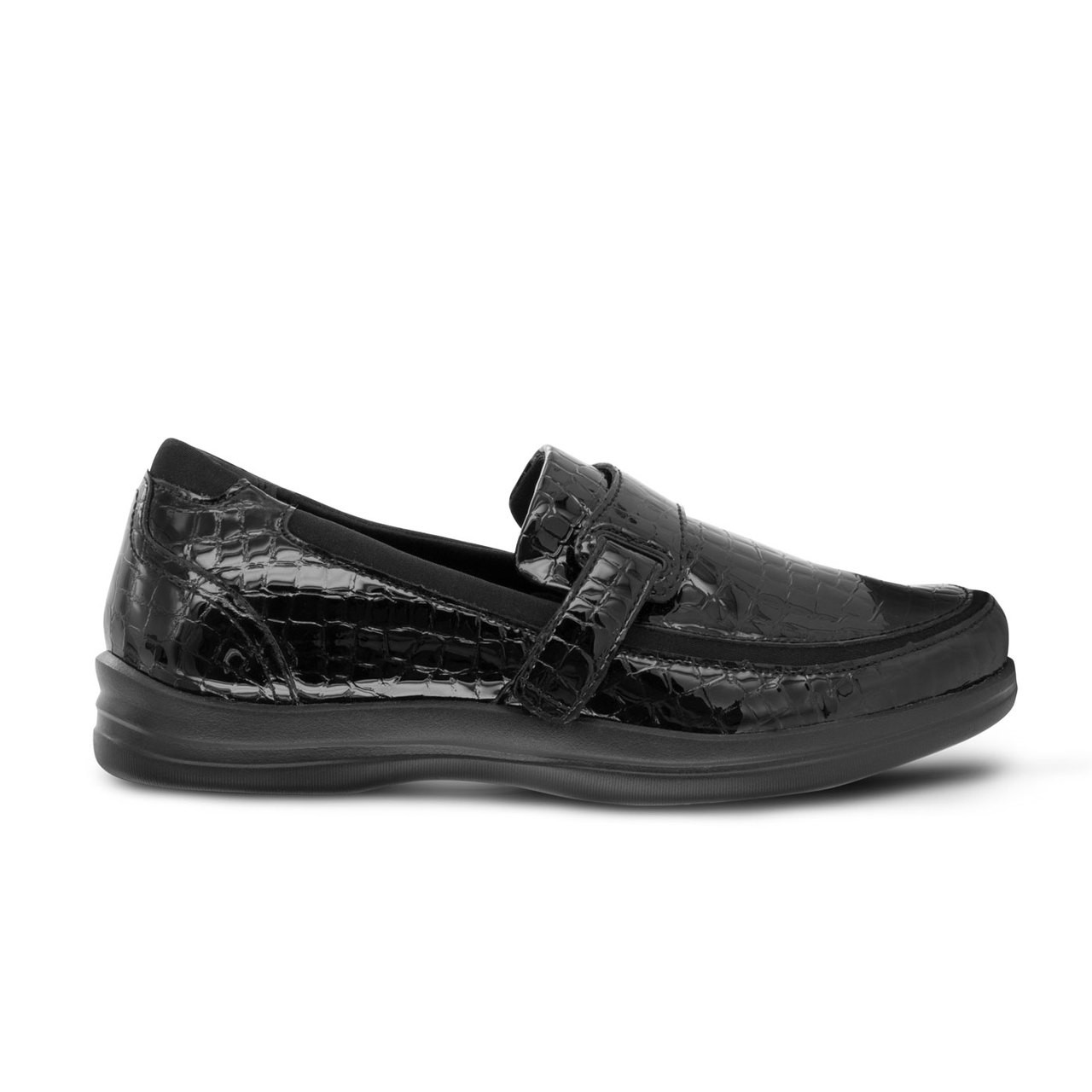 Apex Shoes A205W Evelyn Loafer Flat 10 Black Croc Apex Shoes A205W Evelyn Loafer Flat 10 Black Croc