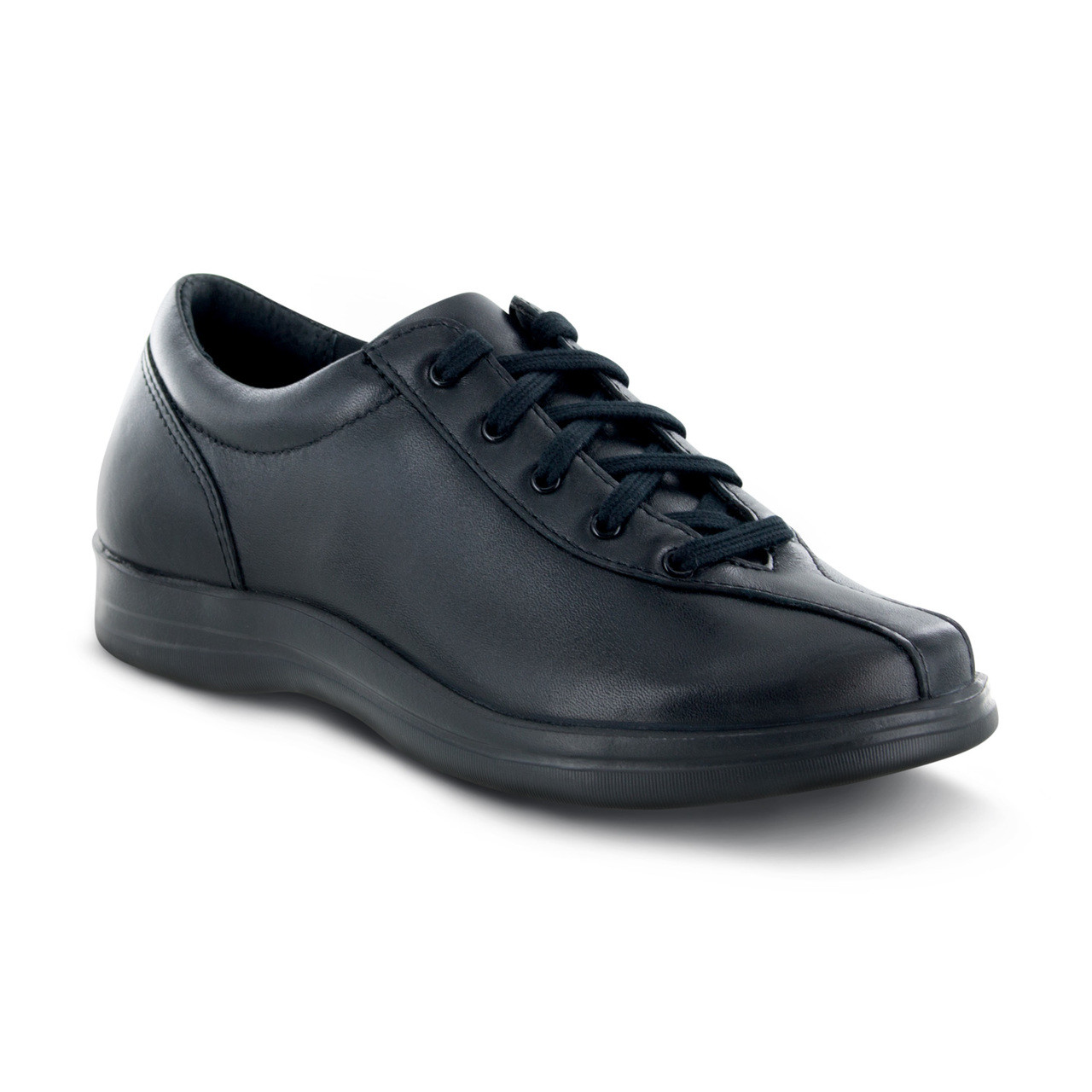 black leather shoes with laces