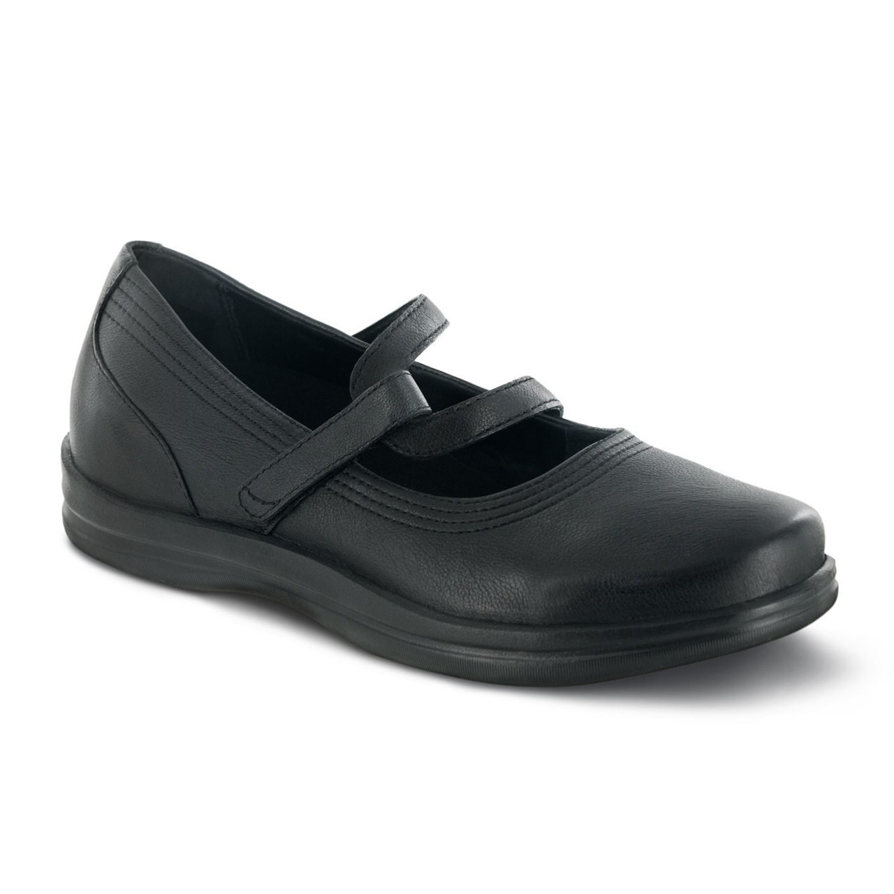 black orthopedic flats