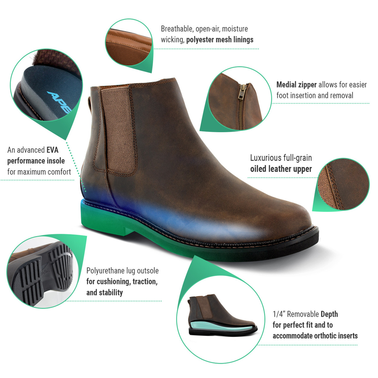 orthopedic chelsea boots