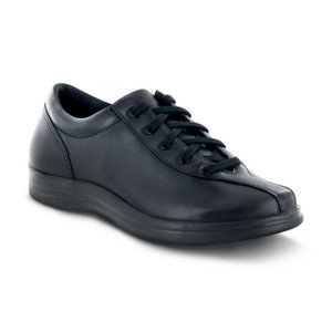  Women's Black Leather Lace-Up Causal Shoe - Liv