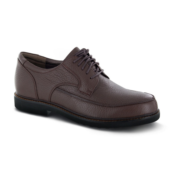 APEX Men's Lexington Moc Toe Oxford Dress Shoe Brown