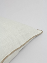 Capa de almofada linho Branco com detalhe