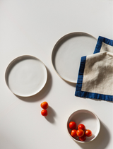 Cloth napkin with blue detail