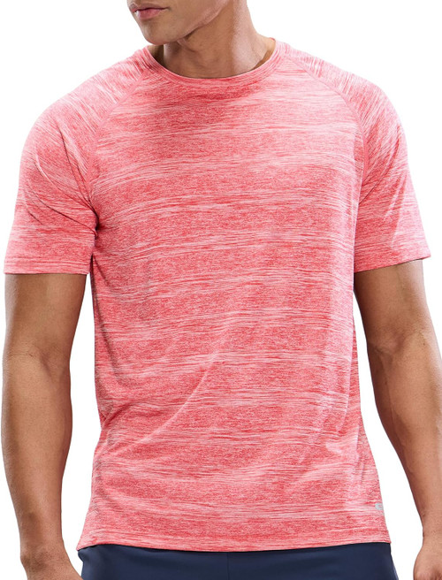  Men's Dry Fit Workout T-Shirts Athletic Running Tee Short  Crew Neck Gym Tops, Polyester, Moisture Wicking