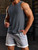  Men's Ribbed Tank Tops 2 Pack Knit less Workout T Shirt Muscle Gym Fitness Tee