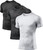  Men's Cool Dry Short  Compression Shirts, Sports Baselayer T-Shirts Tops, Athletic Workout Shirt