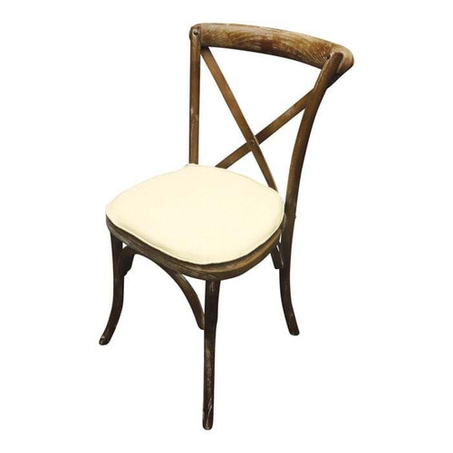 Brown Rustic Wood Cross Back Chair
