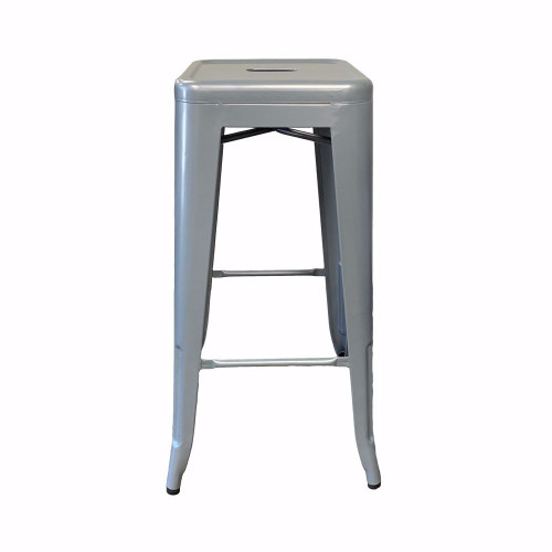 Industrial Metal Bar Stool - Powder Coated Silver - Lot of 40