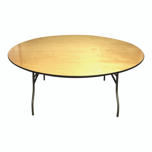 NES 72" Round Wood Folding Table
