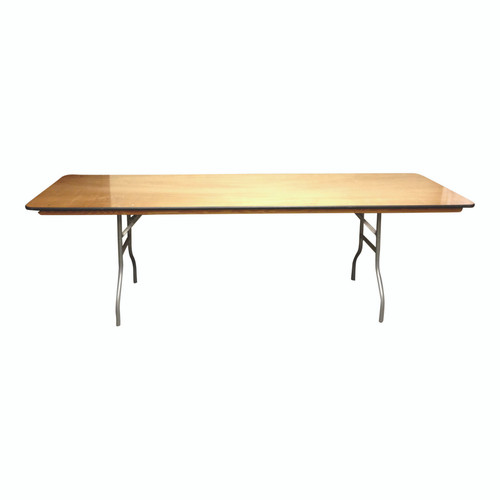 NES 8ft Wood Rectangle Folding Table