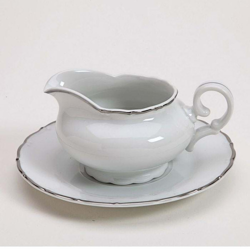 Avignon Platinum Gravy Boat with Plate