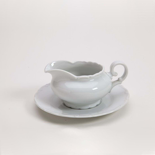 Snow Drop 12oz Gravy Boat with Plate