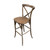 Brown Rustic Wood Cross Back Bar Chair