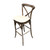Brown Rustic Wood Cross Back Bar Chair