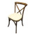 Brown Rustic Wood Cross Back Chair