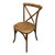 Brown Rustic Wood Cross Back Chair