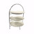 3 Tier Iron Display Stand with 3 Porcelain Plates