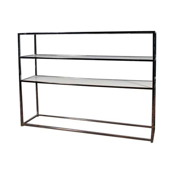 6.5 FT Chrome Bar Back Shelving with White Plexiglass