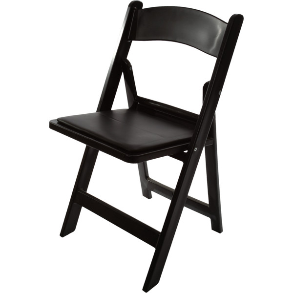 NES Reliable Black Resin Folding Chair - Case of 4