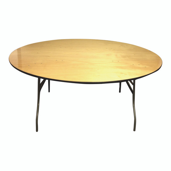 NES 66" Round Wood Folding Table