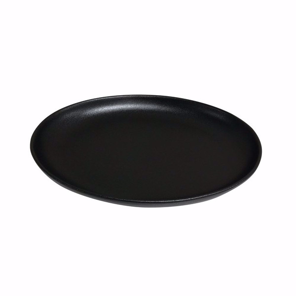 Ebony 12.75" Black Matte Oval Coupe Plate