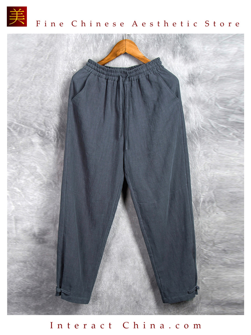 Mens Solid Wide Leg Casual bell-bottoms Pants Cotton Linen Trousers Loose  Fit C | eBay