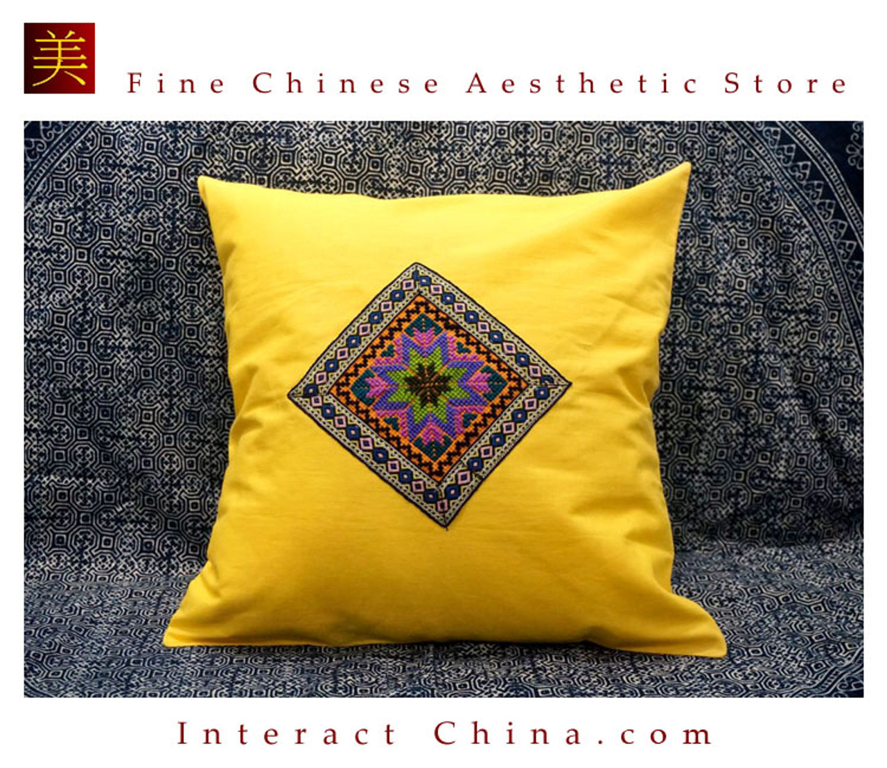 100 Handmade Embroidered Cotton Linen Sofa Couch Cushion Cover