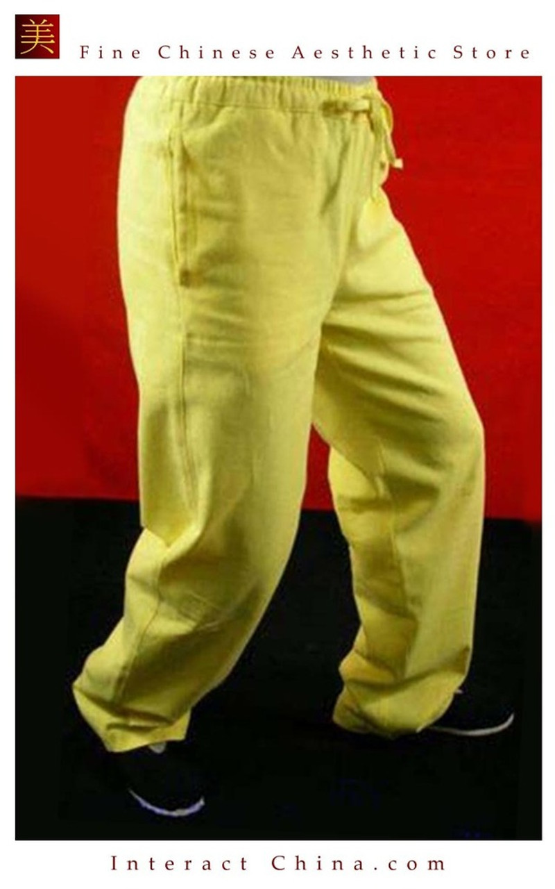 100% Cotton Golden Kung Fu Martial Arts Tai Chi Pant Trousers XS-XL or  Tailor Custom Made - Interact China