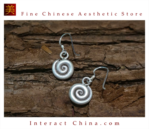 Fine 99 Earrings High Purity Sterling Silver Jewelry 100% Handcrafted Art #145V2