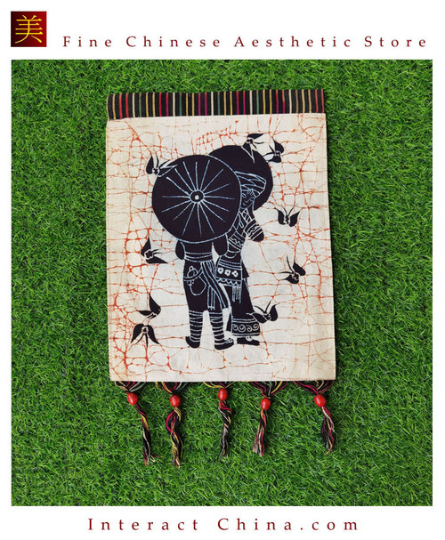 Chinese Batik Folk Tribal Art Painting 9.8x17" Wall Hanging Home Room Decor #461 Chinese Batik Folk Tribal Art Painting 9.8x17" Wall Hanging Home Room Decor #461