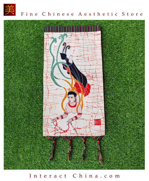 Chinese Batik Folk Tribal Art Painting 12x20" Wall Hanging Home Room Decor #496 Chinese Batik Folk Tribal Art Painting 12x20" Wall Hanging Home Room Decor #496