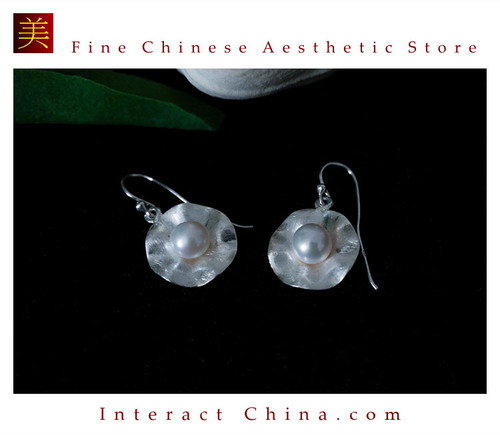 100% Handcrafted Natural Thai Pearl Dangle Earrings 925 Sterling Silver Cultured White Pearl Ethnic Elegant Boho Style#108